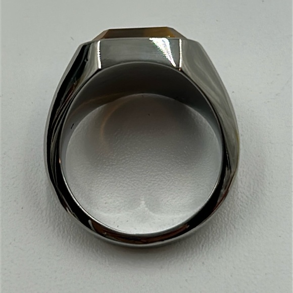 2139- Tiger Eye Natural Gemstone Handmade Men's Ring Size 10.5 NWT - Picture 5 of 7